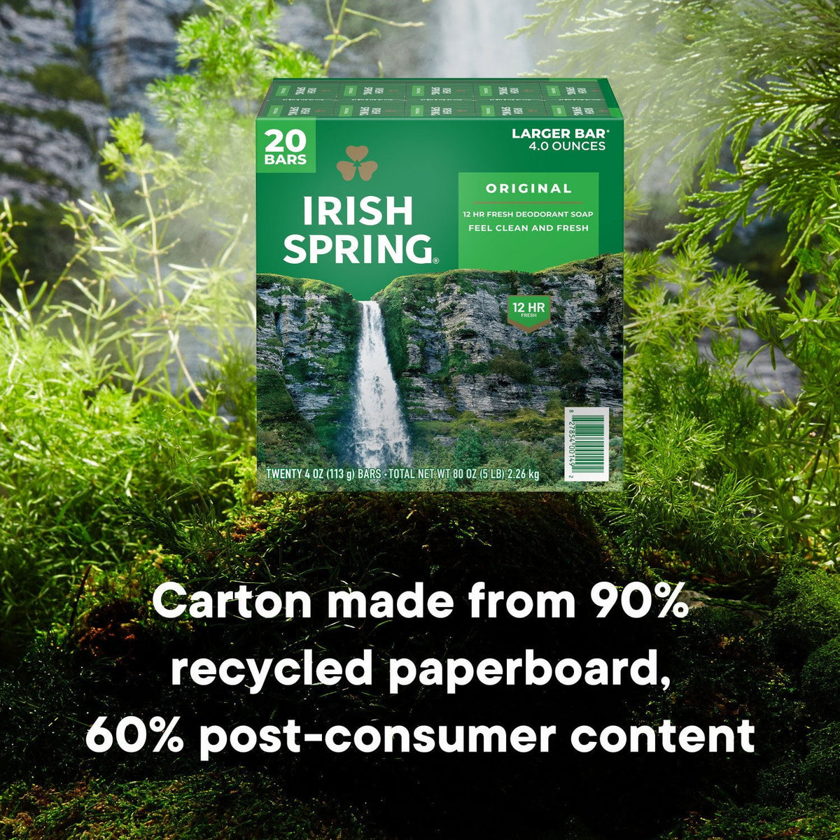Irish Spring Bar Soap, Original Clean, 4 oz., 20 ct.