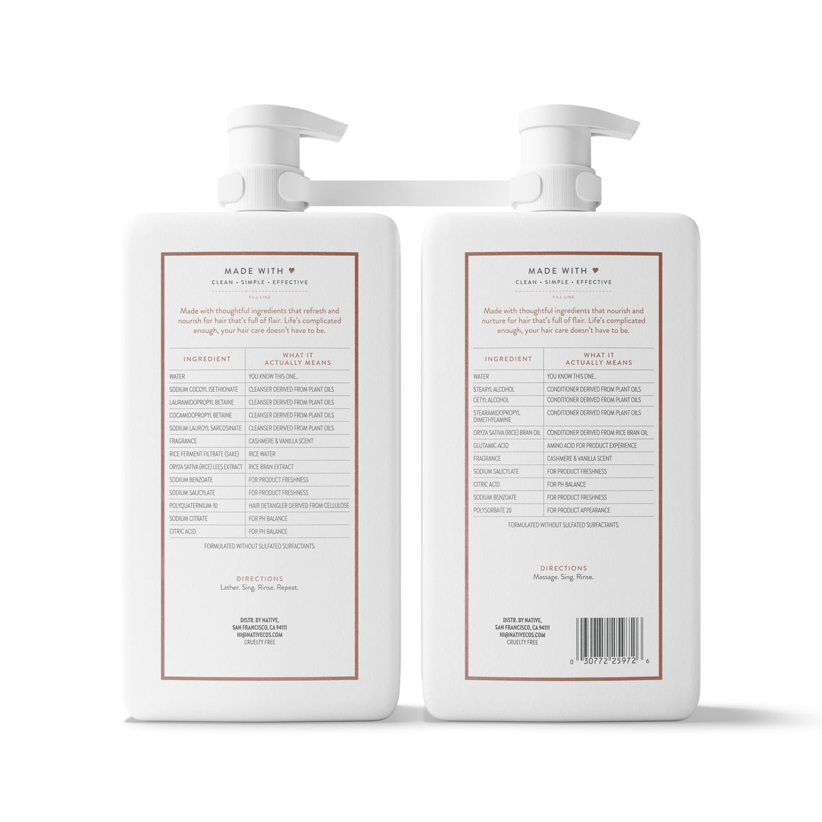 Native Restorative Clean Shampoo + Conditioner, 34 fl. oz., 2pk.