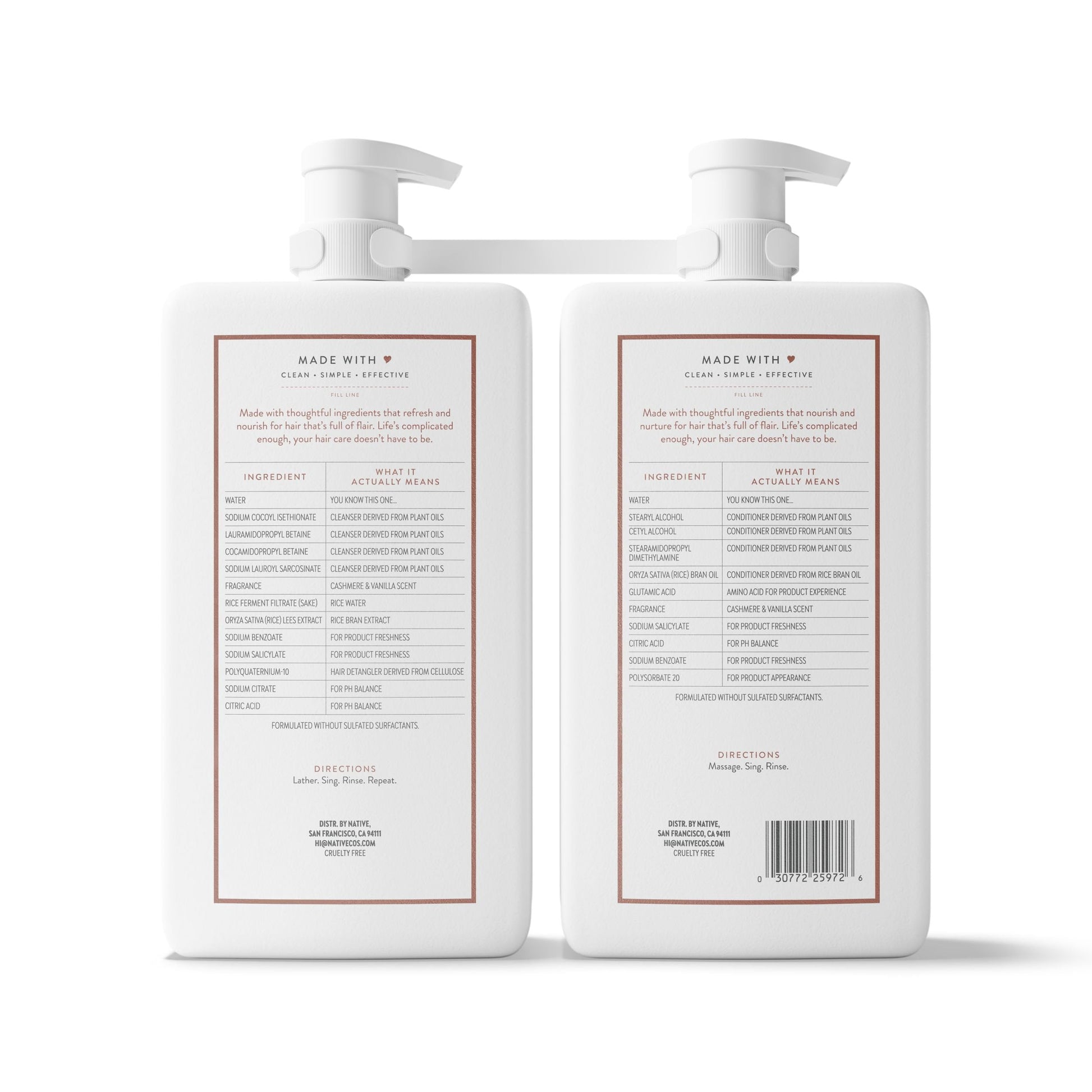 Native Restorative Clean Shampoo + Conditioner, 34 fl. oz., 2pk.