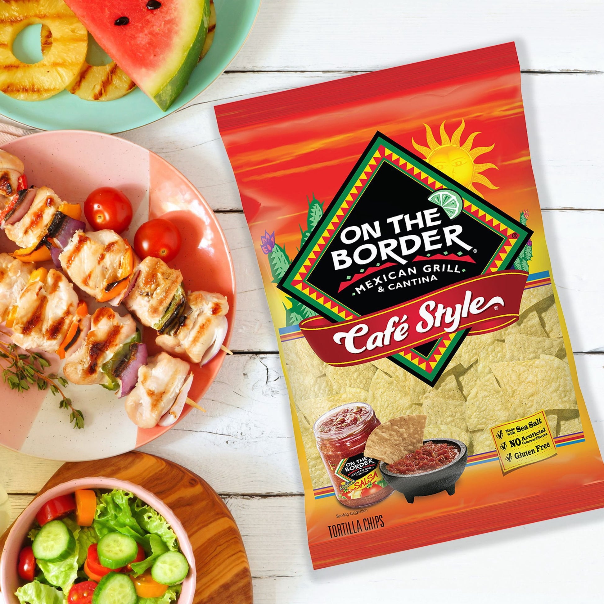 On The Border Cafe Tortilla Chips, 23.5 oz.