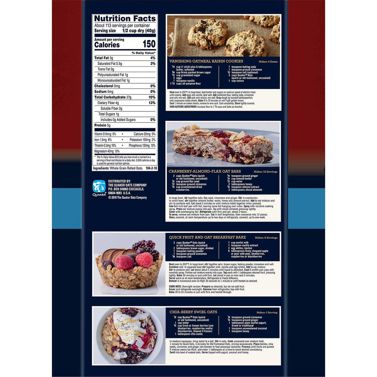 Quaker Quick 1-Minute Oats, 160 oz.