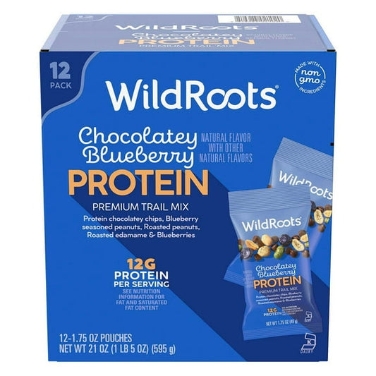 WildRoots Chocolatey Blueberry Protein Single Serve Trail Mix, 1.75 oz., 12 pk.