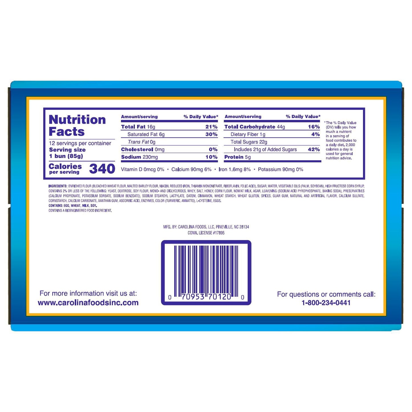 Duchess Honey Buns, 3 oz., 12 pk.