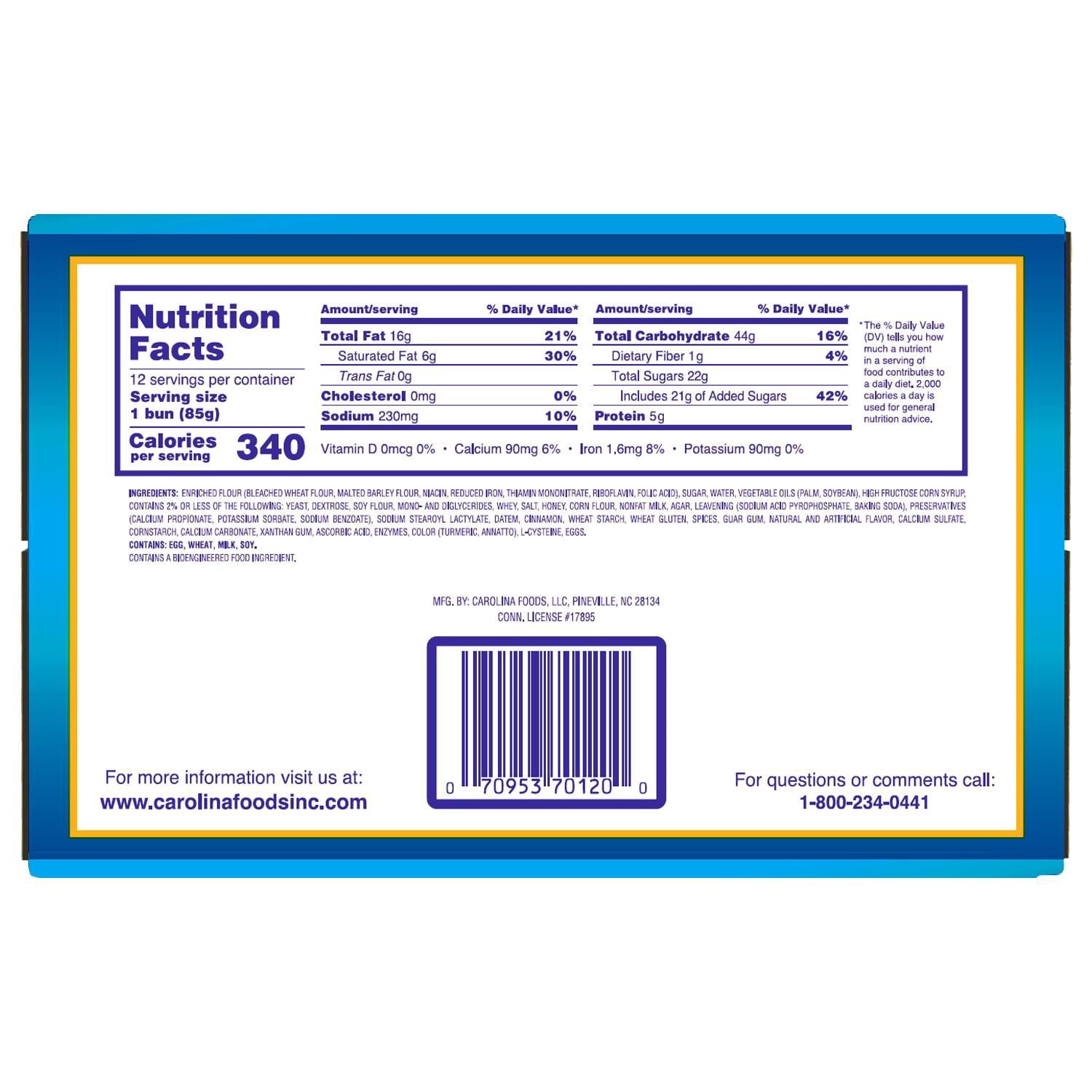 Duchess Honey Buns, 3 oz., 12 pk.
