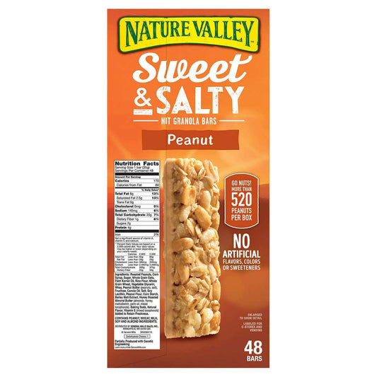 Nature's Valley Sweet and Salty Granola Bars Peanut Dipped in Peanut Butter Coating, 36 Count, Pack of 1