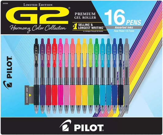 G2 Premium Gel Roller Assorted Ink, Fine Point (16 Count)