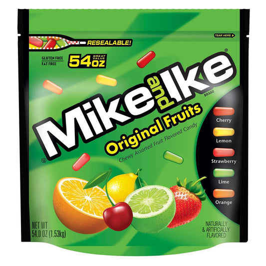 Mike & Ike Chewy Assorted Fruit Flavored Candies, 54 Oz