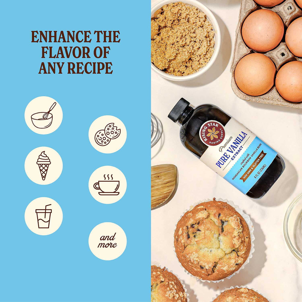 Rising Star Baking Supply Pure Vanilla Extract, 8 fl. oz.