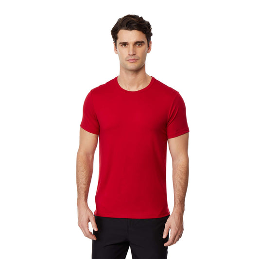 32 Degrees Mens Cool Quick Dry Active Basic Crew T-Shirt, Berry, Small
