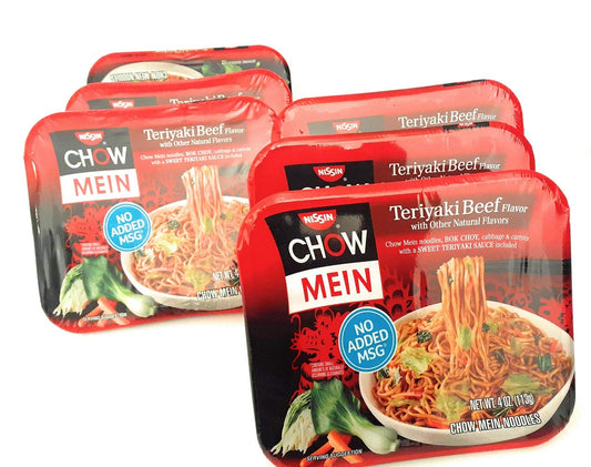Chow Mein Instant (Teriyaki Beef Flavor) - 4oz (Pack of 6) by Nissin