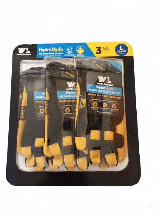 Hydra Hyde Unisex Leather Work Duty Safety Breathable Hydrahyde Flexible Water Resistant (Large) Gloves, See Image, Large US