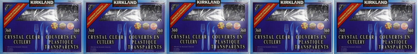 Kirkland Signature Crystal Clear Cutlery nhjYjW, 5Pack of 360 Units