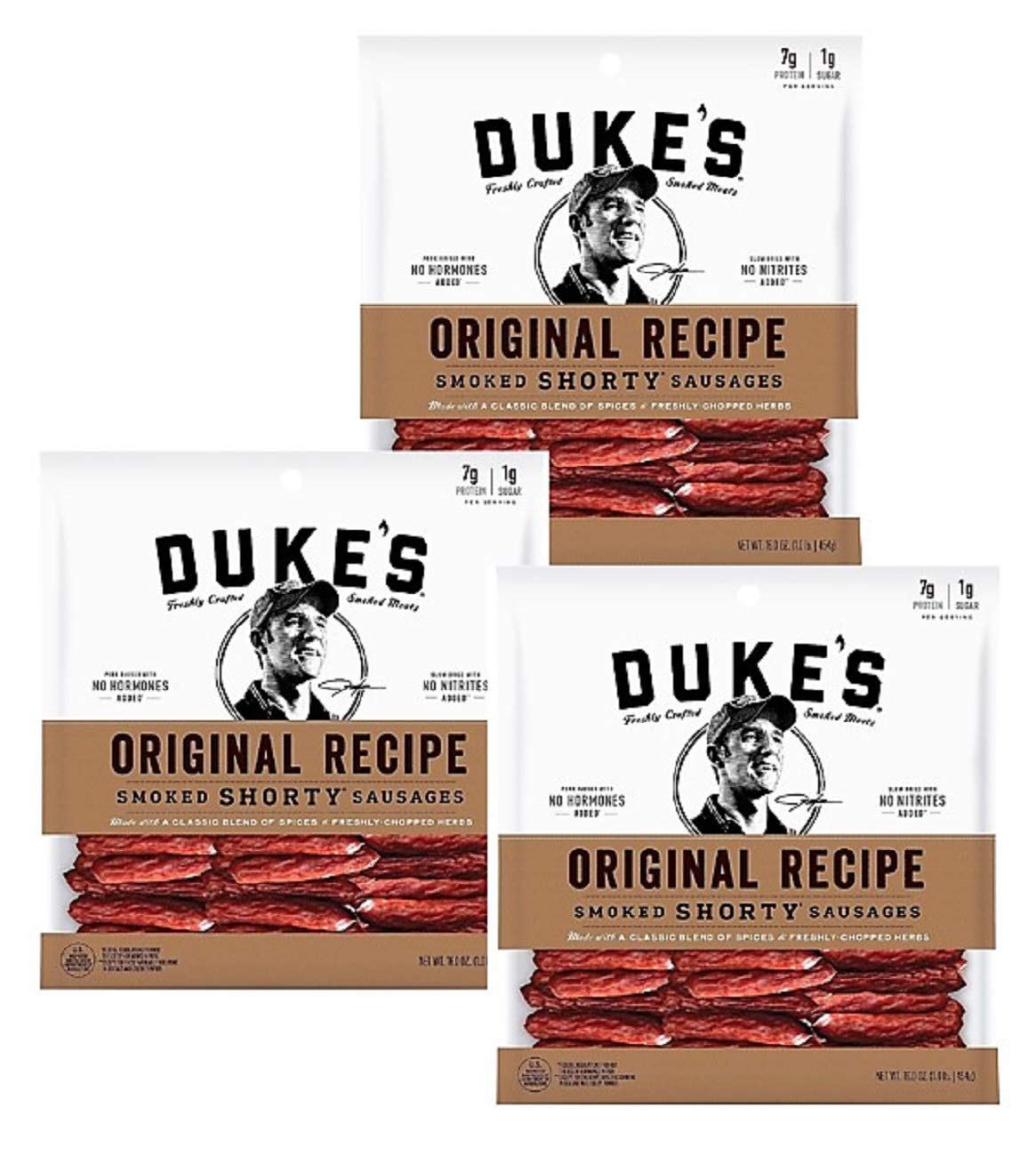 Duke's Smoked Shorty Sausages, Original Recipe, 16.0 oz (3 Pack)