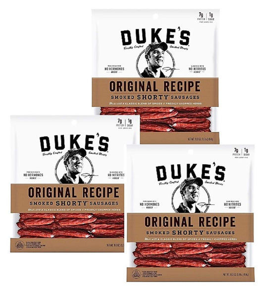 Duke's Smoked Shorty Sausages, Original Recipe, 16.0 oz (3 Pack)