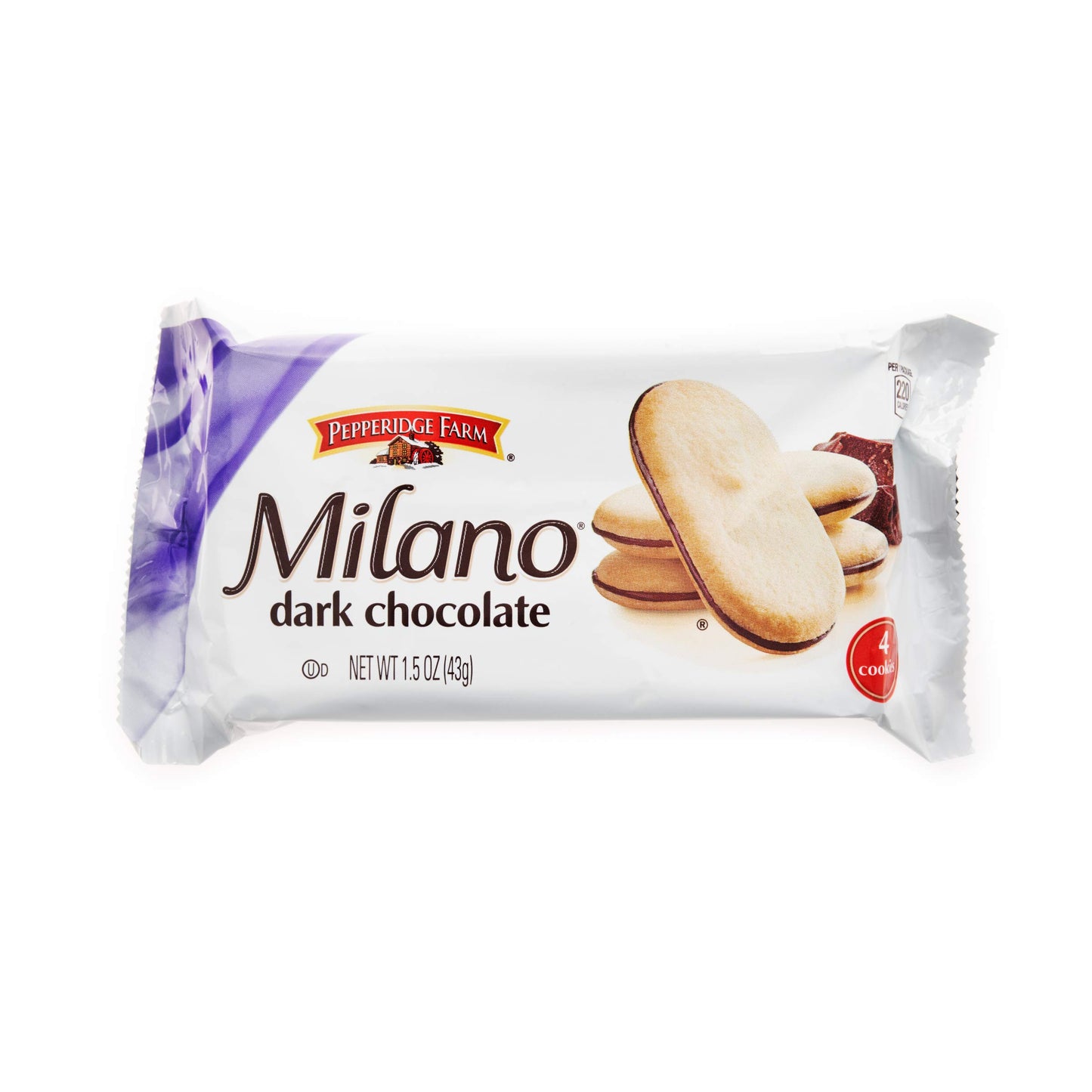 Pepperidge Farm Milano Cookies Foodservice Snack Packs, Dark Chocolate, 1.5 Oz, Pack of 60