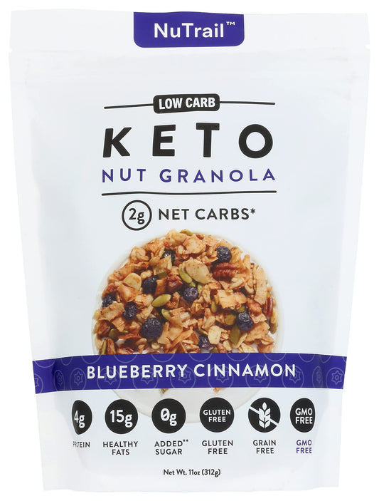 Nutrail Blueberry & Cinnamon Granola, No Added Sugar, Gluten Free, 11 Ounces (Pack Of 6)