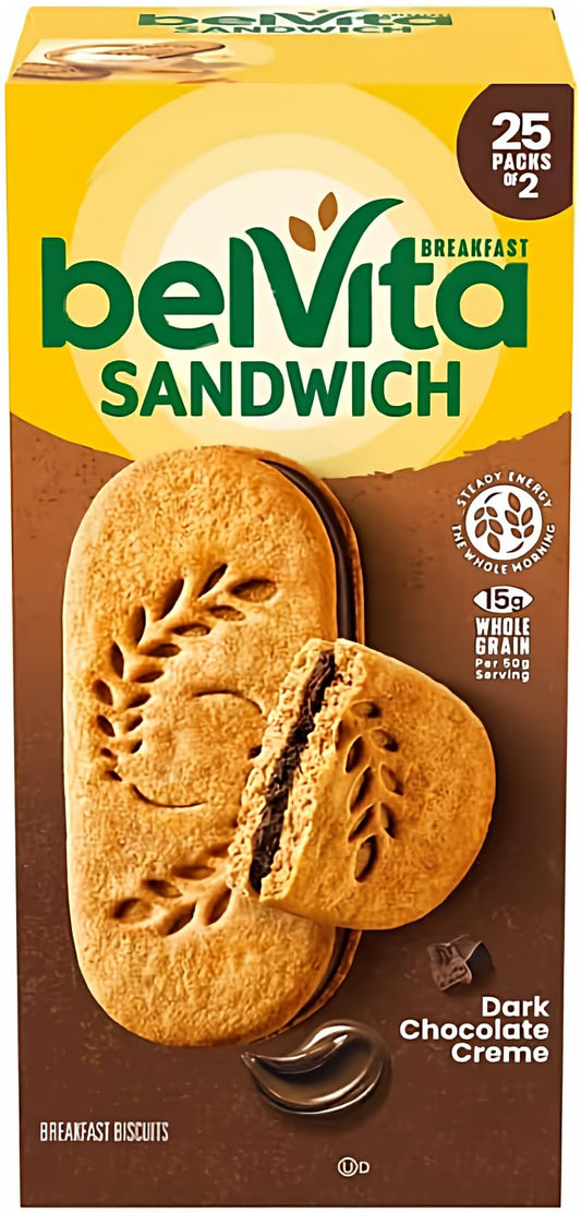 Whizzotech belVita Dark Chocolate Creme Breakfast Biscuits (25 pk.), 1 Count (Pack of 1)