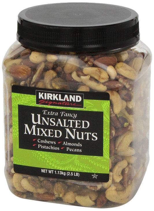 Kirkland Signature QNKDQK Extra Fancy Unsalted Mixed Nuts 2.5 (LB), 4 pack of 4 Ounce