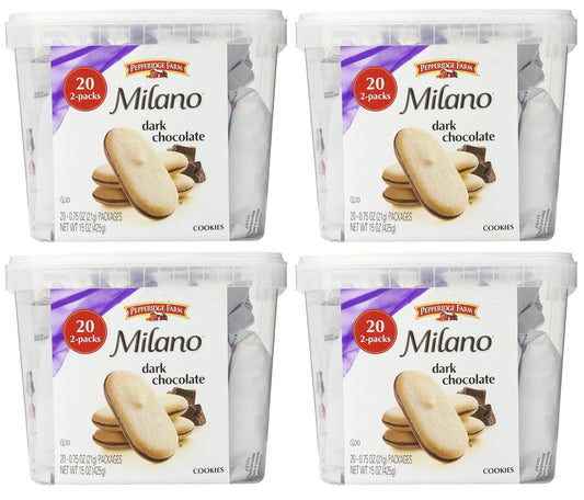 Pepperidge Farm Milano Double Chocolate Cookies, 4Pack of 15 Ounce