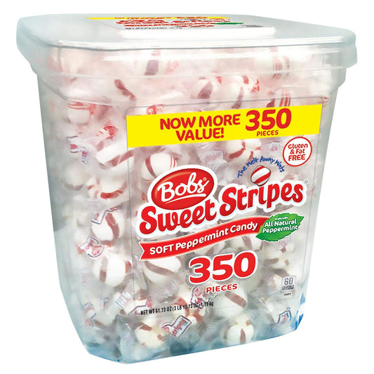 Bob's Sweet Stripes Soft Peppermint Candy, 350 Count, 61.73 Ounces Pack of 4