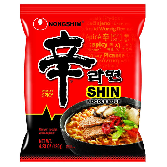NongShim Shin Ramyun Noodle Soup, Gourmet Spicy, 4.2 Ounce (16 Pack)