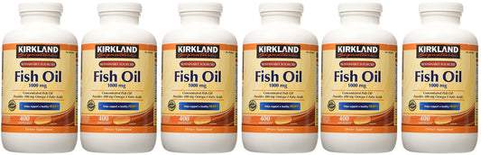 Kirkland Signature, Fish BvPhM Oil 1000 mg 400 Softgels (Pack of 6)