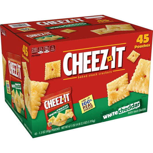 Sunshine 10892 Cheez-it Crackers, 1.5 oz Bag, White Cheddar, 45/Carton