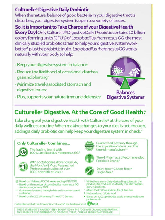 Culturelle Digestive Health Probiotic, 80 Capsules