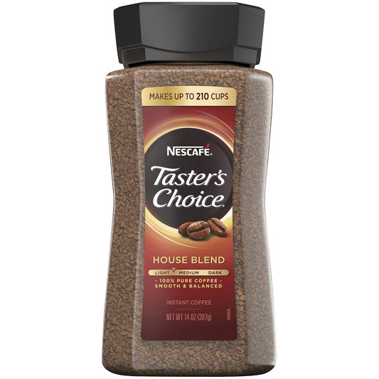 NESCAFE Taster's Choice Instant Coffee, House Blend (14 Ounce) (Pack of 2)