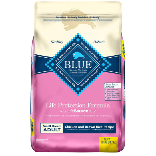 Blue Blue Buffalo Life Protection Formula, Adult Small Breed Dry Dog Food, Chicken & Brown Rice Recipe (26 Lbs.), 26 Lb