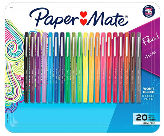 Paper Mate Flair Porous Point Pens, Medium Point, Assorted Colors