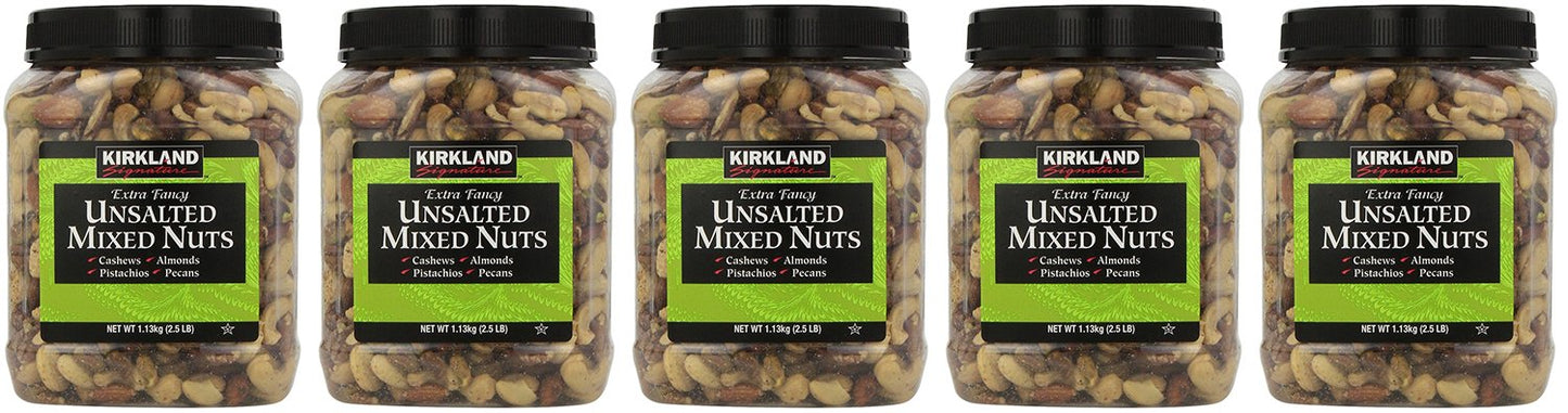 Kirkland Signature, Extra YOUxo Fancy Unsalted Mixed Nuts 40 Ounce (Pack of 5)