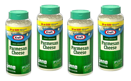 Kraft Grated Parmesan Cheese Set of 4 Plastic Jars 24oz/680g each