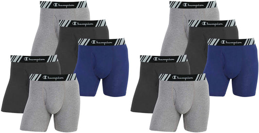 Champion Elite Men's Boxer Briefs 10-Pack All Day Comfort Double Dry X-Temp Slightly Imperfect