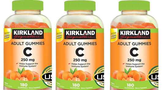 Kirkland Signature Vitamin C Adult Gummies 250 mg, 180 Count (Pack of 3)
