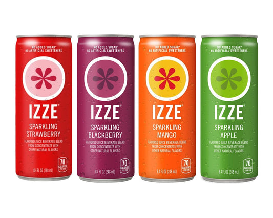 Sparkling Juice Beverage Variety Pack - Mango, Blackberry, Strawberry, Apple Flavors - Perfect Drinks for Halloween Snack Boxes & Party Favors - 8.4 fl oz - 4 Cans - Comes in ComboCreations Box