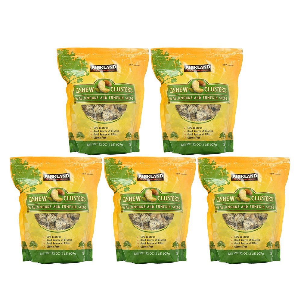 Kirkland Signature Cashew Clusters, 2 lbs (5 Pack)