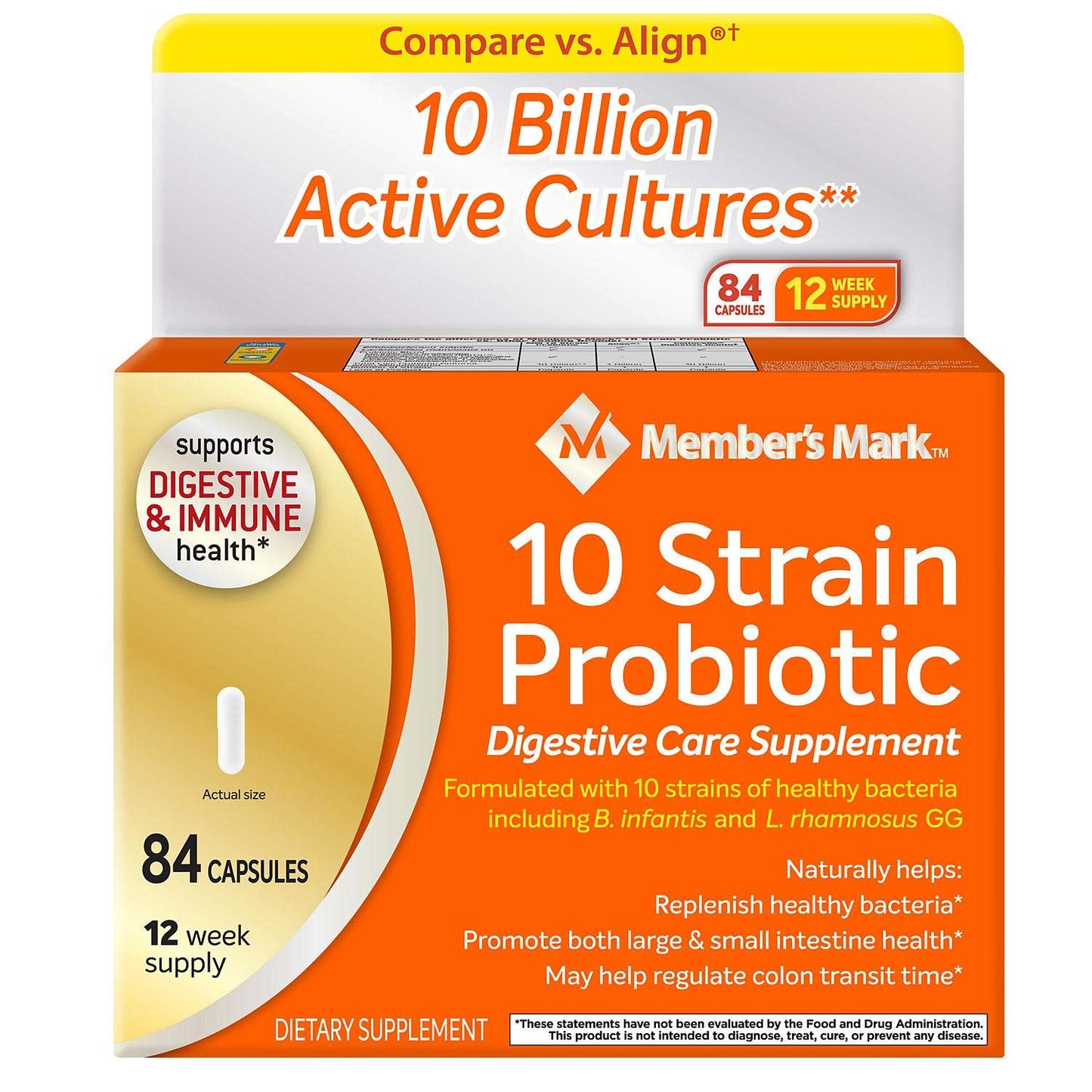Members Mark 10 Strain Probiotic (84 ct.)