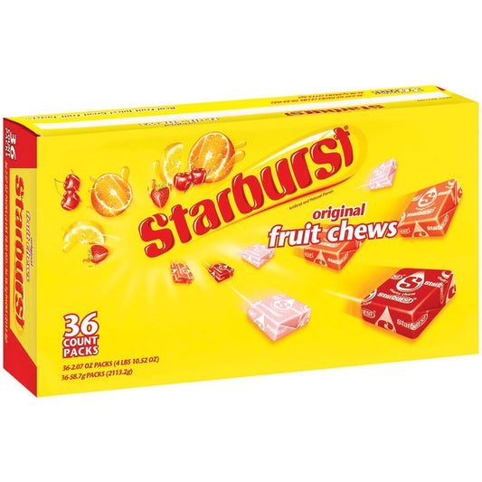 Starburst Original Fruit Chew Candy, 2.07 Ounce - 36 per pack -- 10 packs per case.
