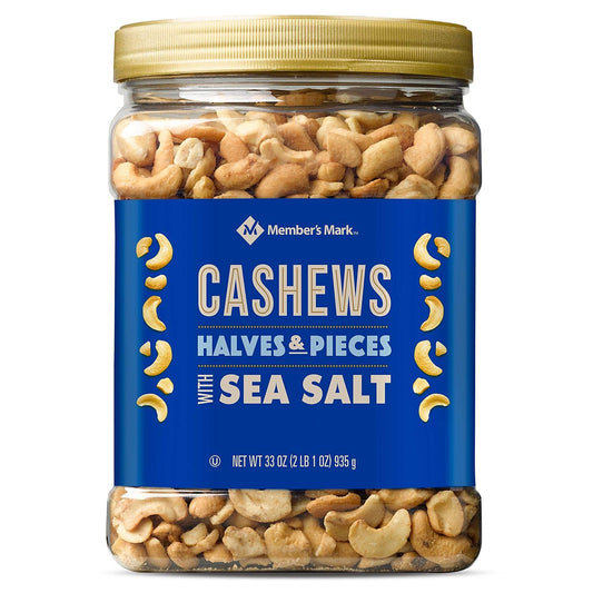Members Mark Cashews Halves & Pieces With Sea Salt Qty (33 Ounce)