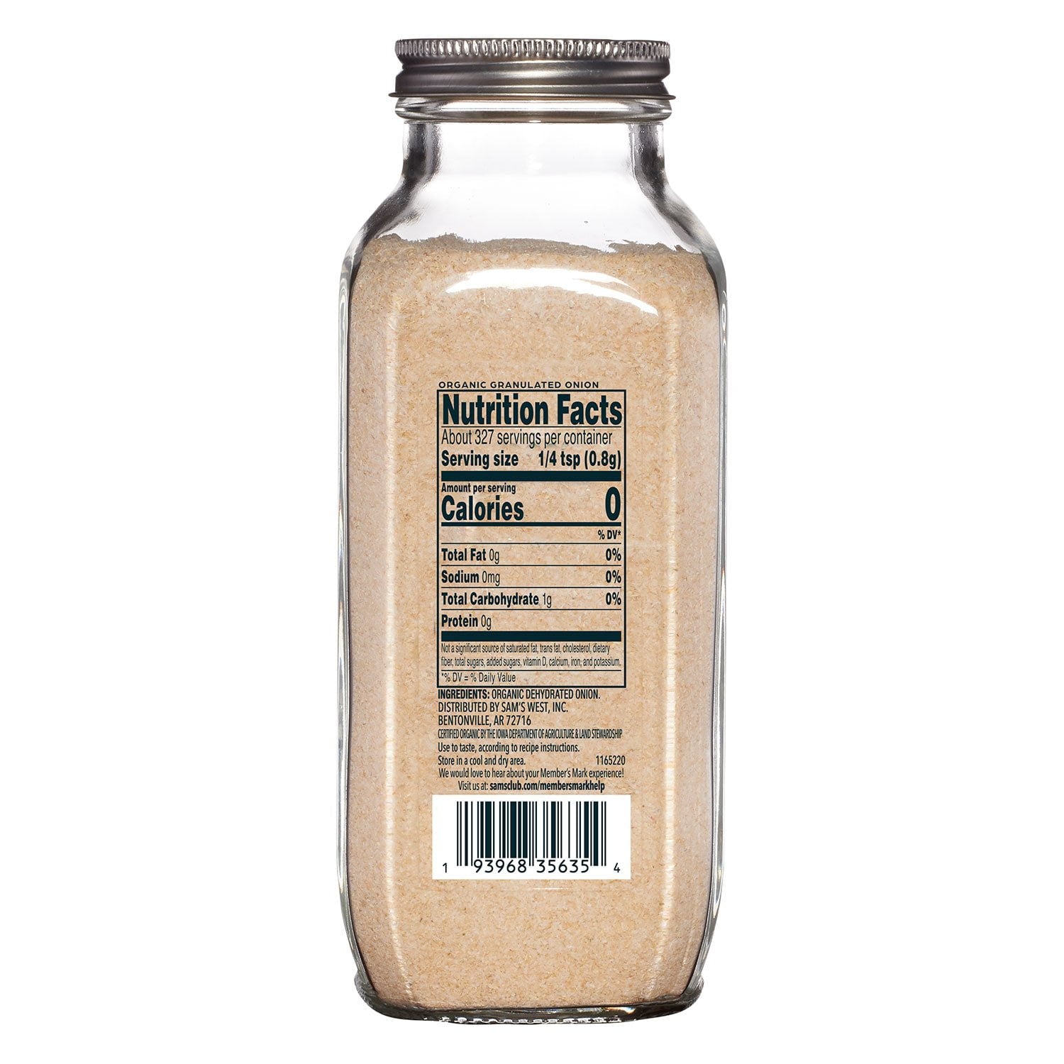 Member's Mark Organic Granulated Onion Powder, 9.25 oz.