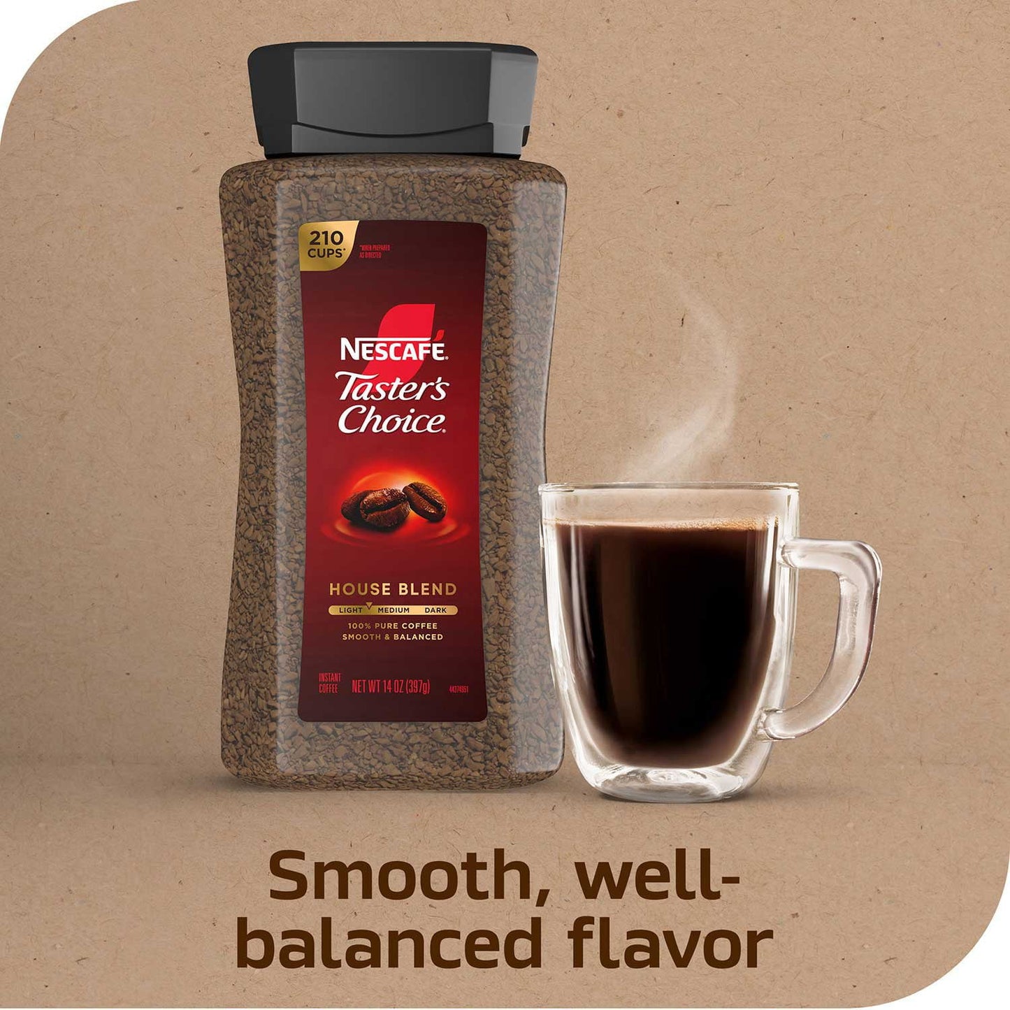 Nescafé Taster's Choice House Blend Light-Medium Instant Coffee, 14 oz.