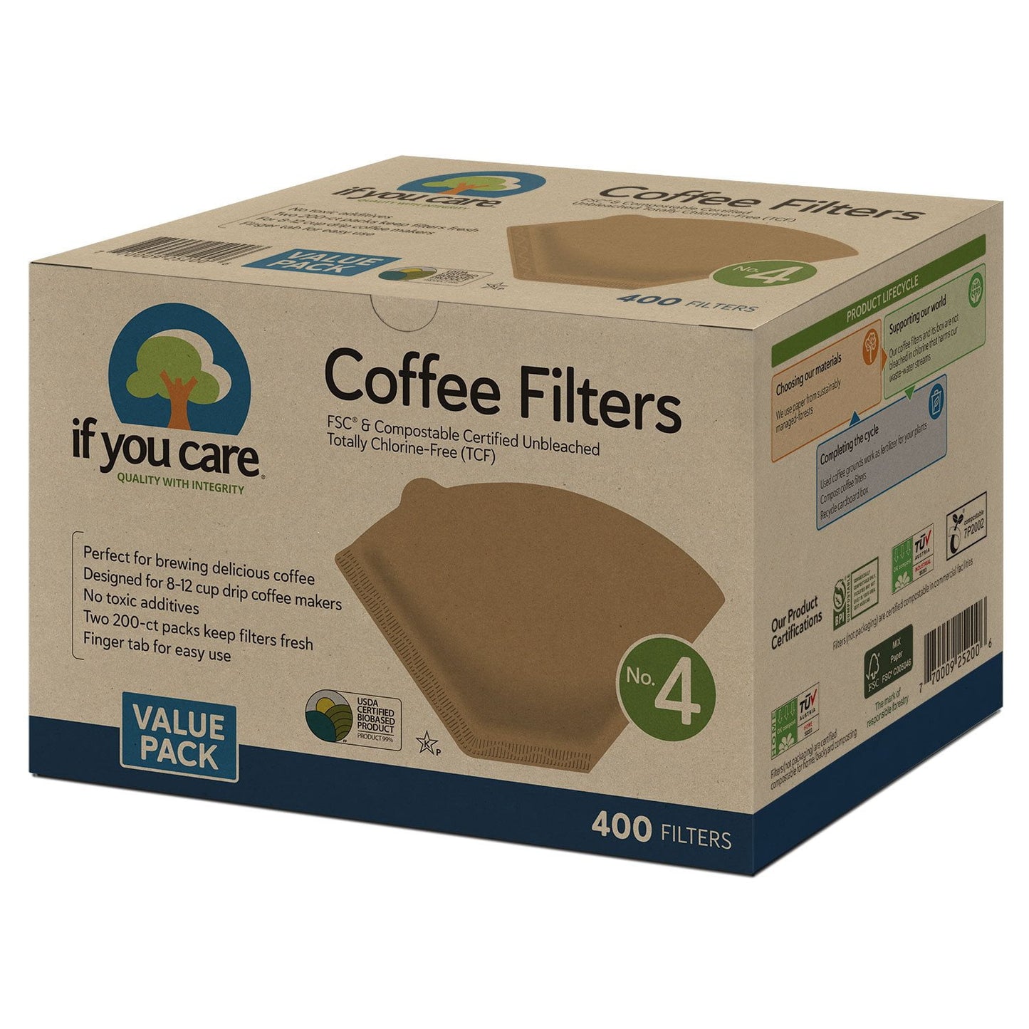 If You Care #4 Unbleached Coffee Filter, 400 ct.