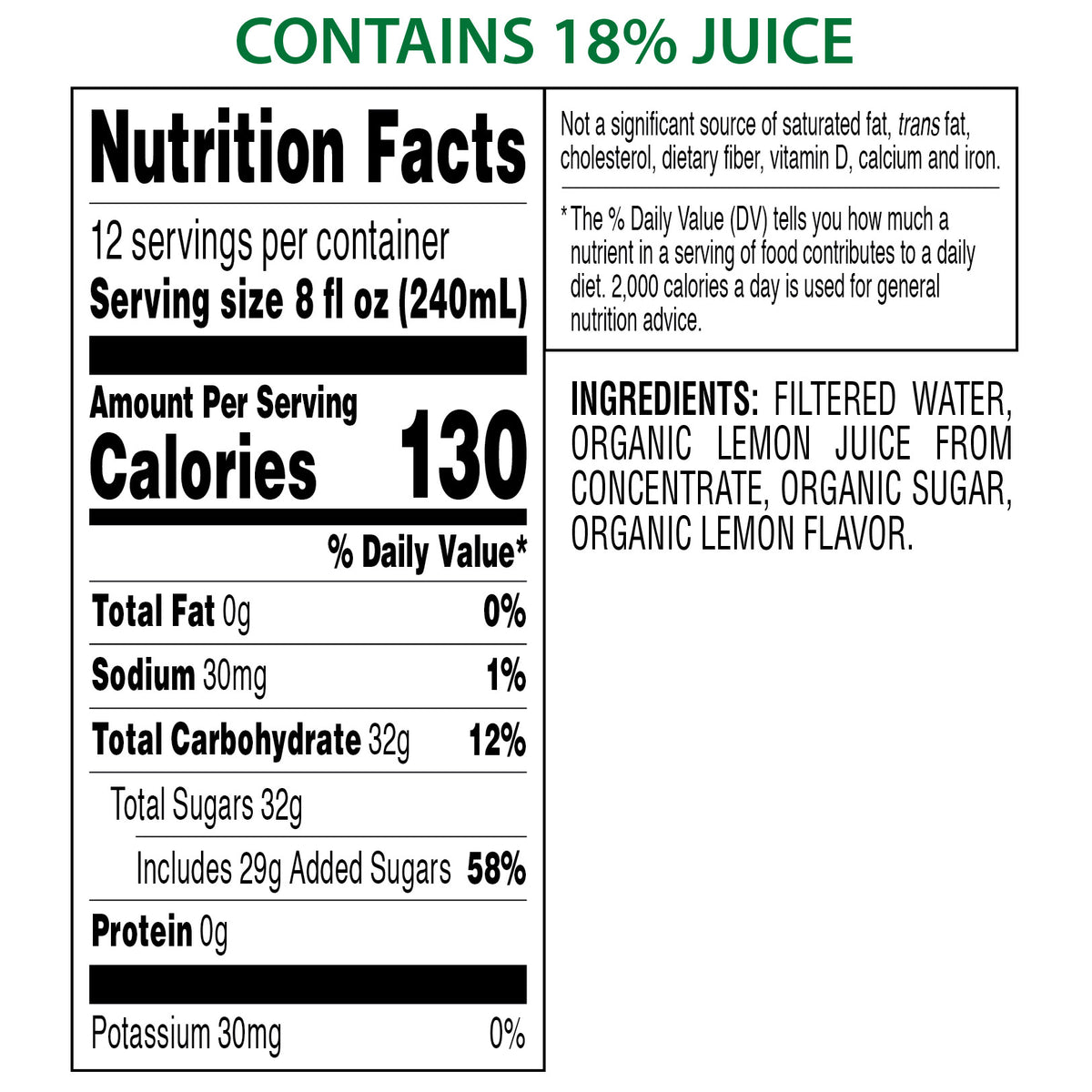 KIRKLAND SIGNATURE ORGANIC LEMONADE 2/96 OZ