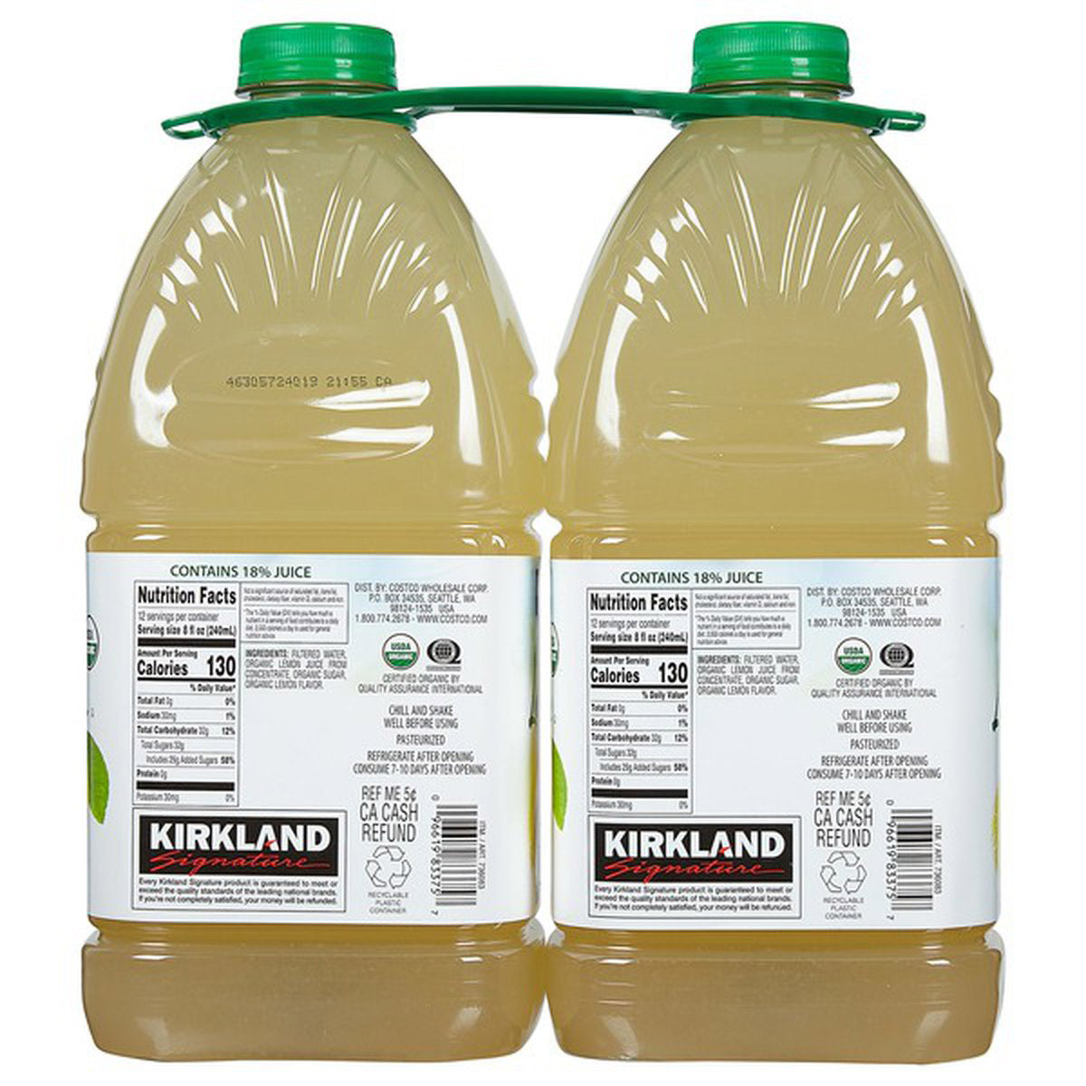 KIRKLAND SIGNATURE ORGANIC LEMONADE 2/96 OZ