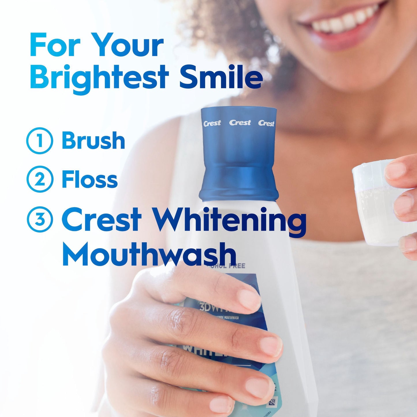 Crest 3D White Strength Whitening Mouthwash, Clean Mint, 32 fl. oz., 2 pk.