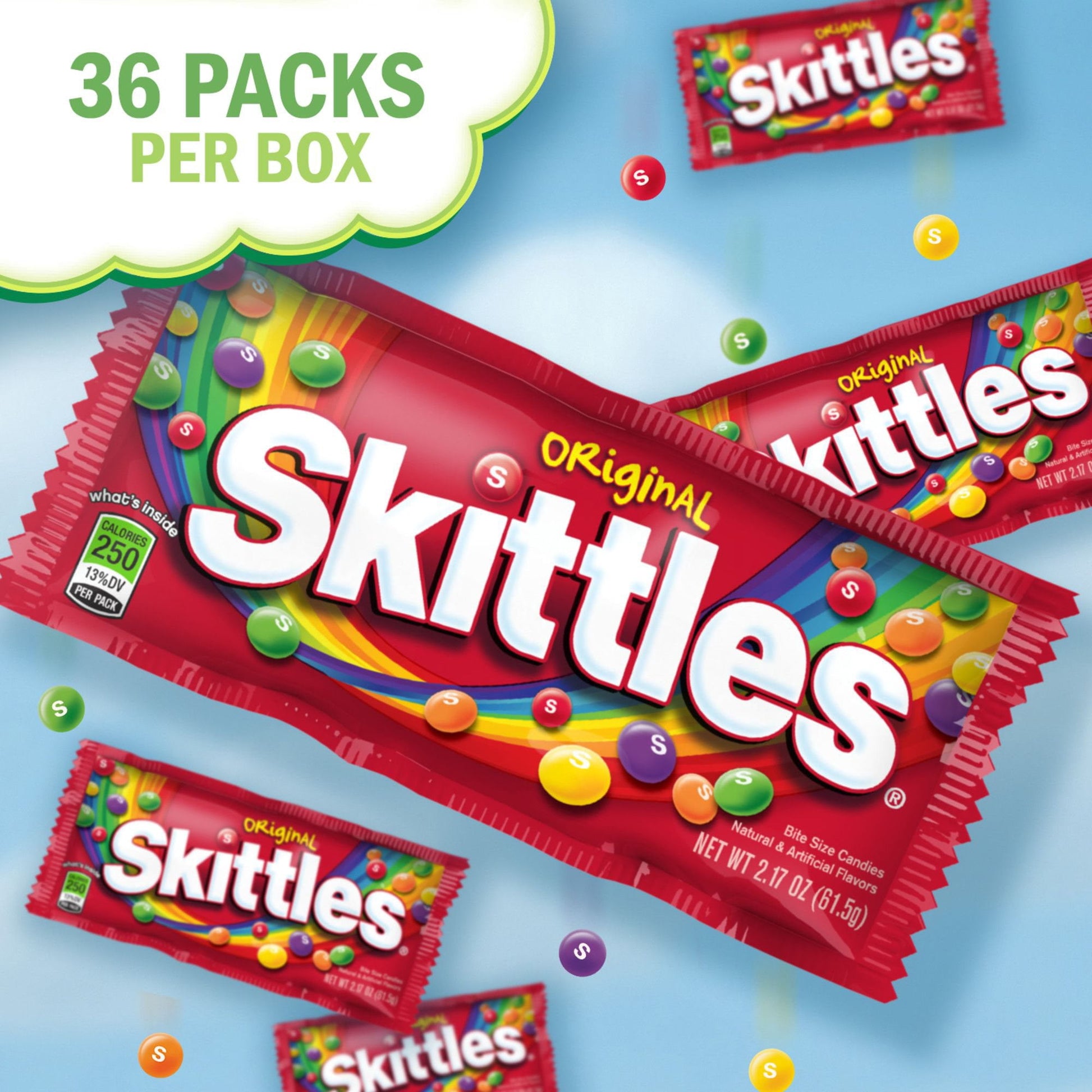 Skittles Original Fruity Chewy Candy, Full Size, 2.17 oz., 36 pk.