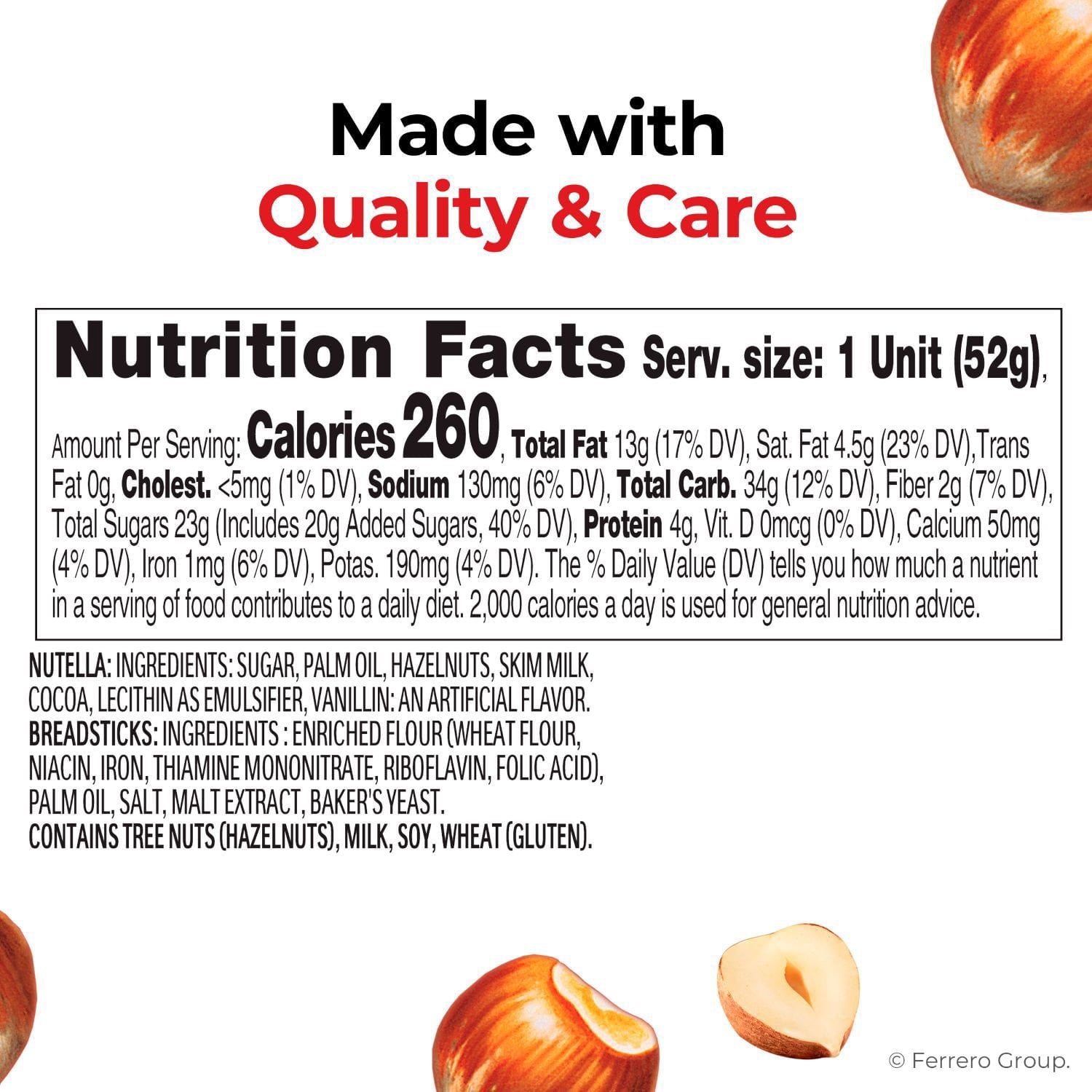 Nutella & GO! Hazelnut and Cocoa Spread + Breadsticks, 1.8 oz., 16 pk.