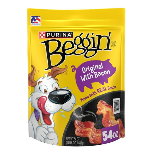 Purina Beggin' Strips Dog Treats, Bacon Flavor, 54 oz. Pouch