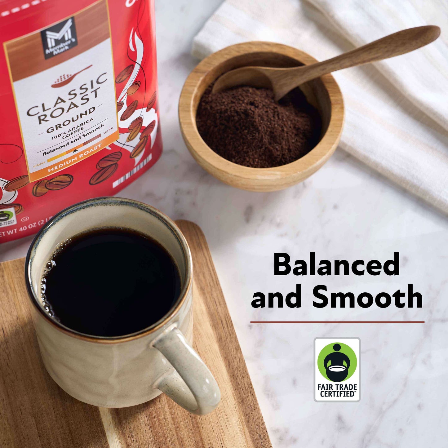 Member's Mark Classic Medium Roast Ground Coffee, 40 oz.